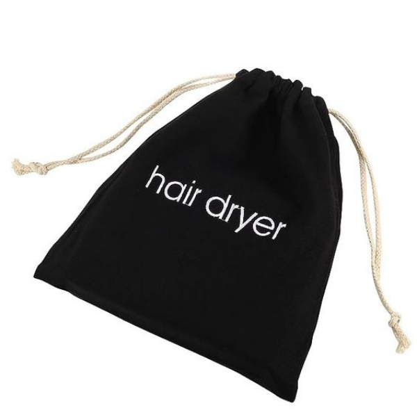 Black Drawstring Hair Dryer Bag