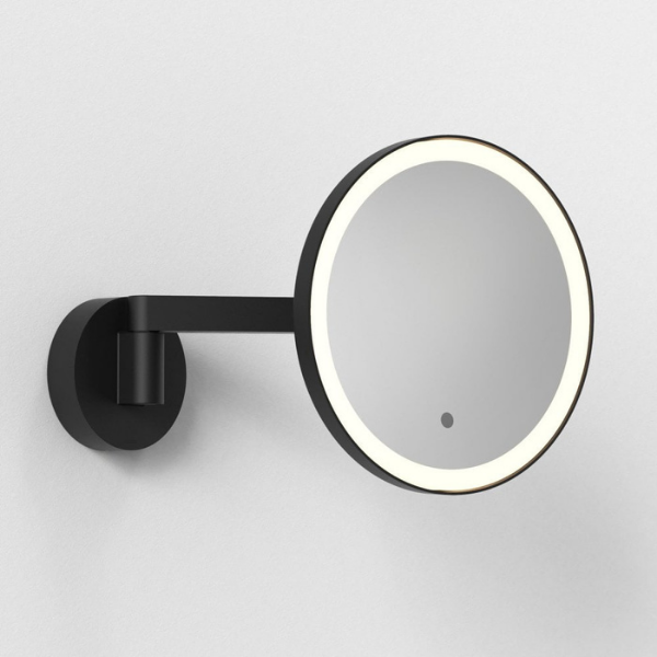 Illuminated Magnifying Mirror in Matt Black