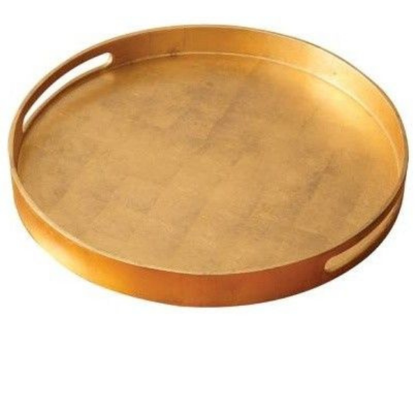 Gold Leaf Round Gallery Tray 21