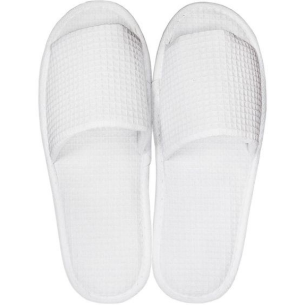 White Waffle Slippers